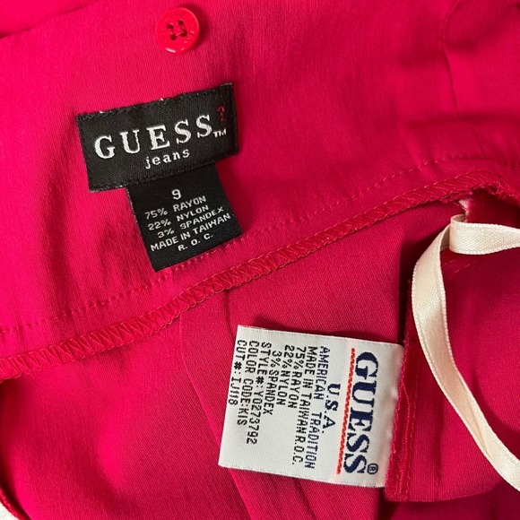Vintage 90s Y2K Guess Midi Dress Hot Pink Strapless Size 9 XS - Picture 5 of 6